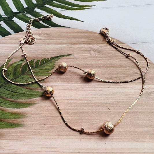 Multiple Ball Golden Chain Anklet-PAIR