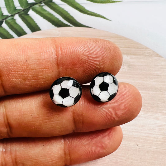 Mini Football Shape Earrings