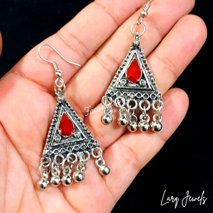 LARQ JEWELS Bohemia Gypsy vintage Party Wear Necklace- red