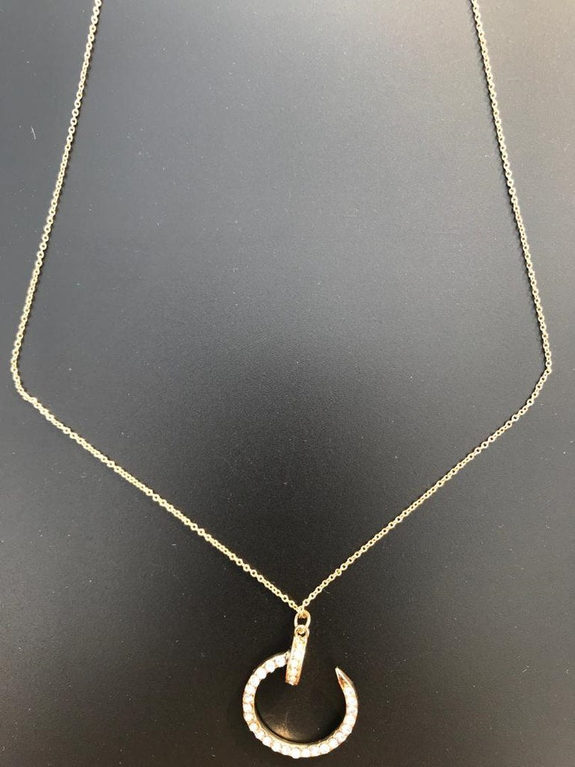 LARQ JEWELS Gold Plated Brass moon Shape Pendant