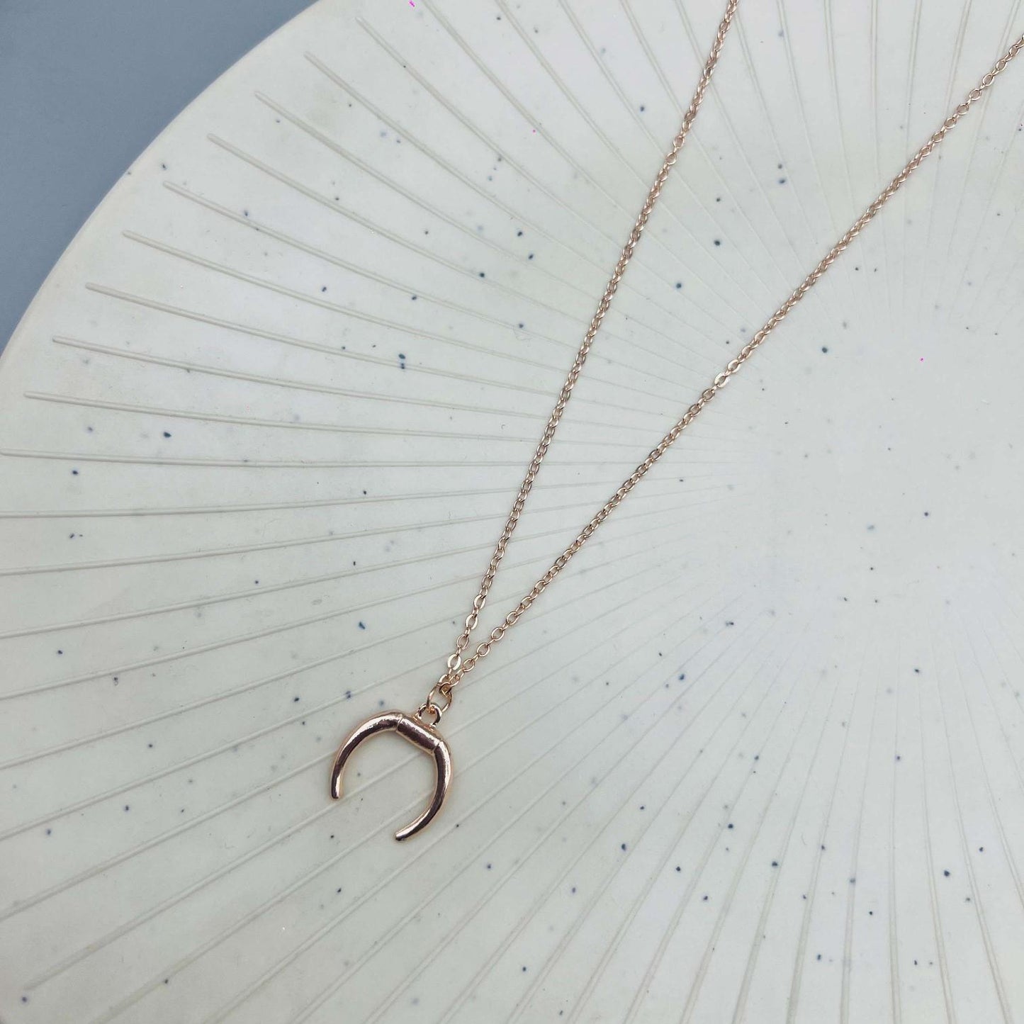 Simple Moon Charm Necklace