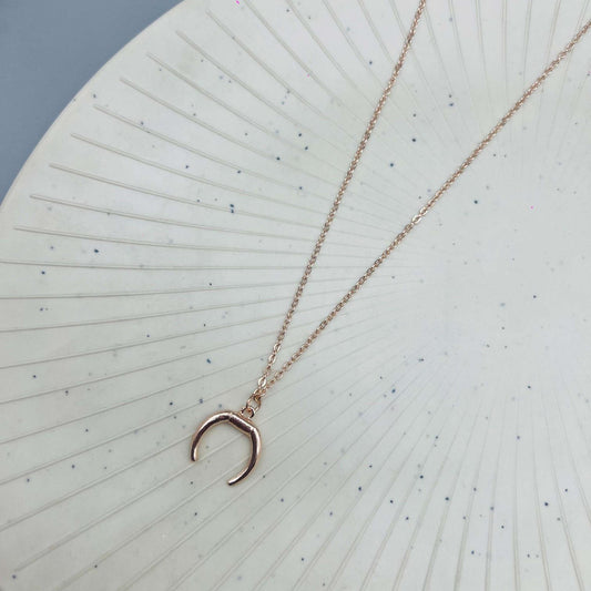 Simple Moon Charm Necklace