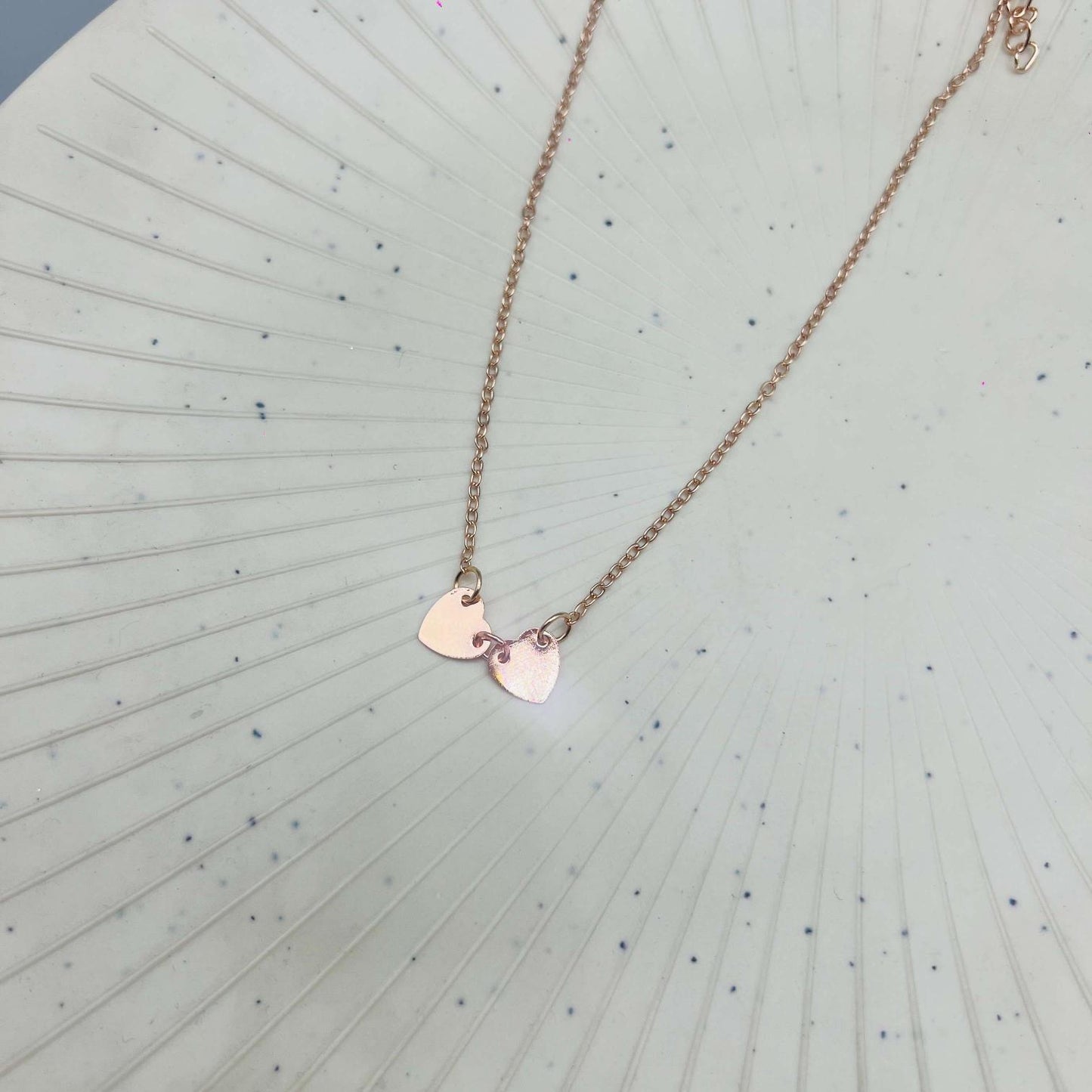 Rose Gold Heart String Layered Chain Necklace