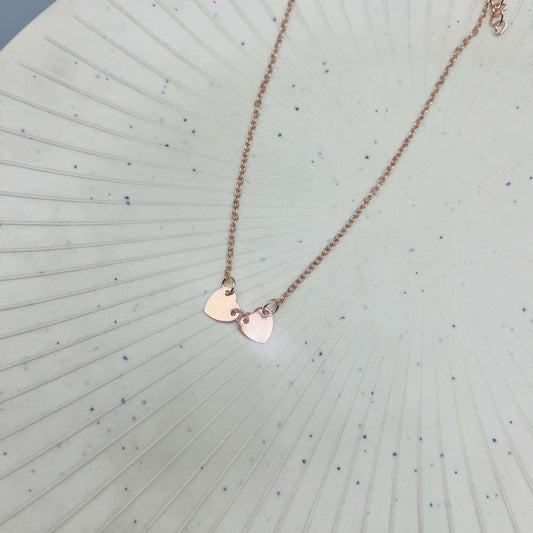 Rose Gold Heart String Layered Chain Necklace