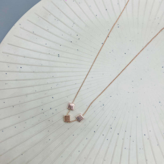 Delicate Cube Geometric Gem Necklace