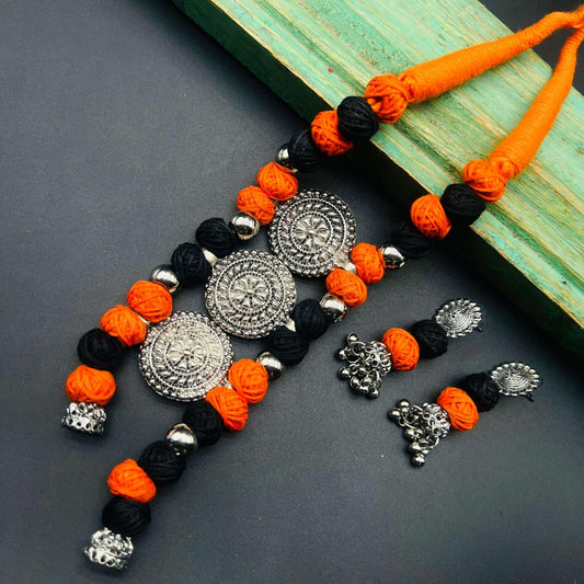 Threaded Treasure Metal Necklace Set