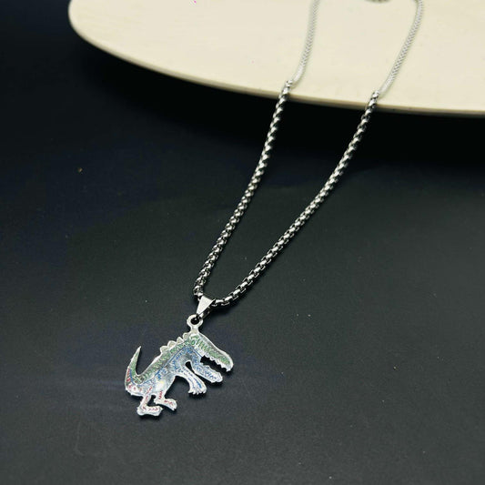 Stainless Steel Dino  Chain Pendant