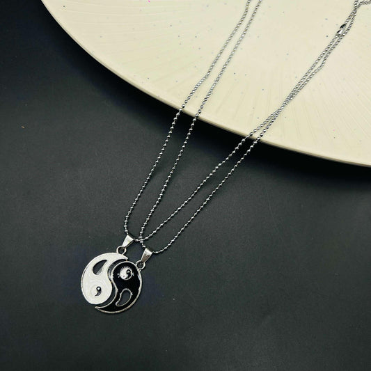 Yin Yang Harmony Dual  Chain Pendant