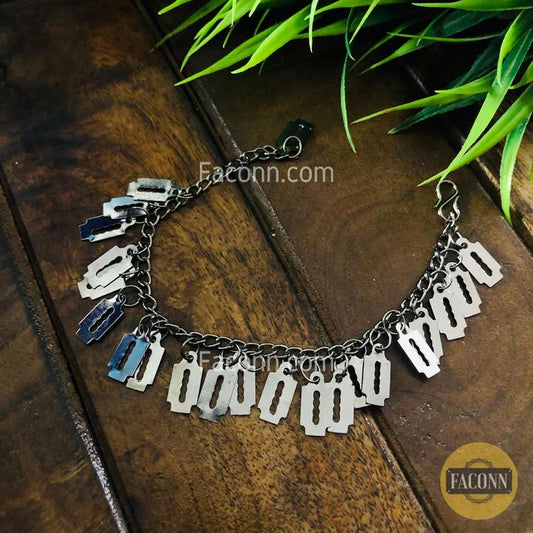 LARQ JEWELS Oxidized Silver Hanging Adjustable Customized Charm bracelet