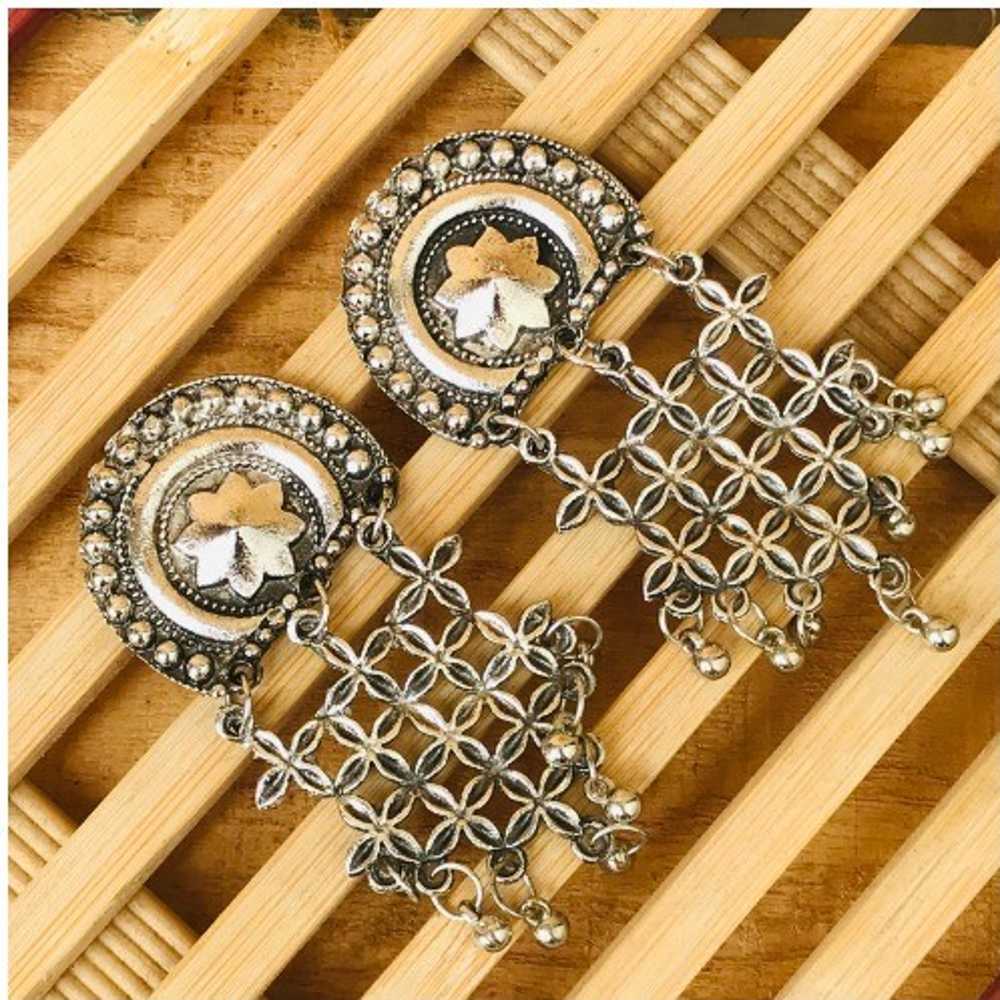 Oxidized Silver Afghani Drop Dangler earring