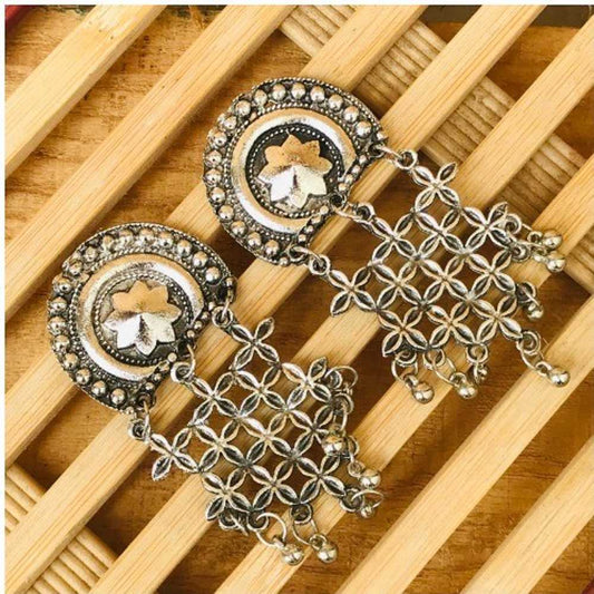 Oxidized Silver Afghani Drop Dangler earring
