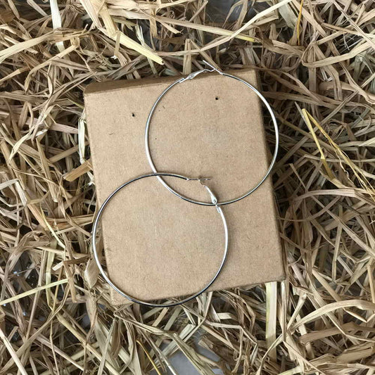 Silver Statement Circular Hoop Earrings