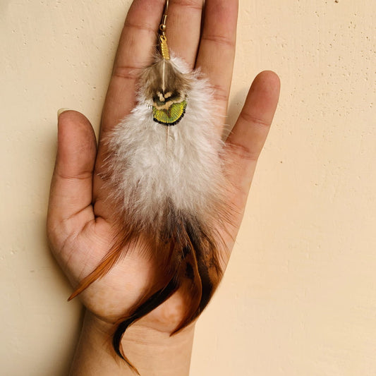 Stylish Boho Inspired Feather Natural Brown color Earrings
