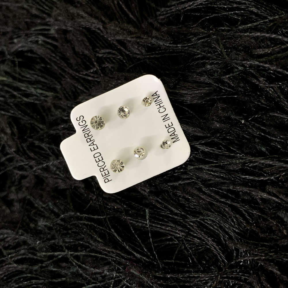 3pcs/set Sparkly Multi Mini Stud Earrings