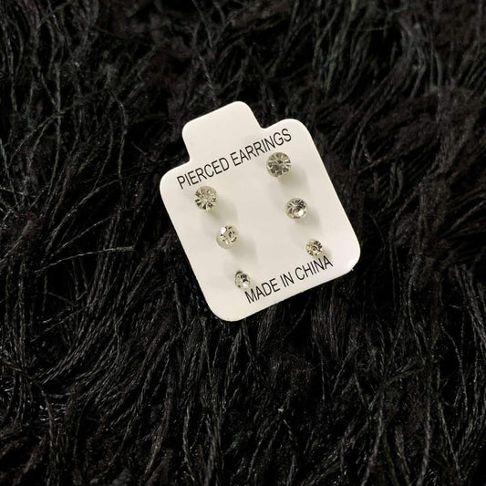 3pcs/set Sparkly Multi Mini Stud Earrings
