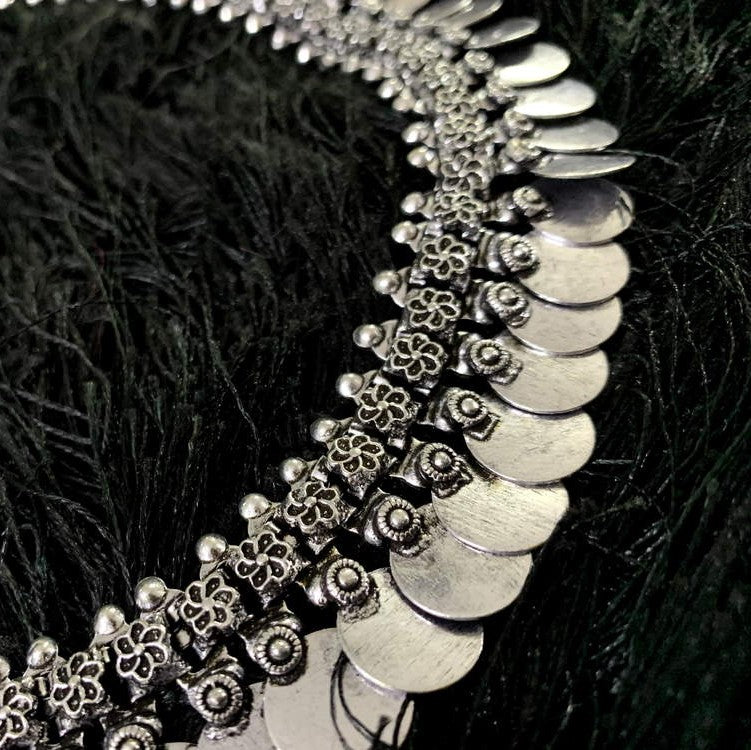 LARQ JEWELS German Silver Antique Coins Designer Necklace