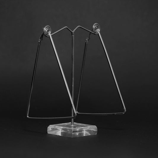 Black Triangle Shape Wire Hoop Earrings