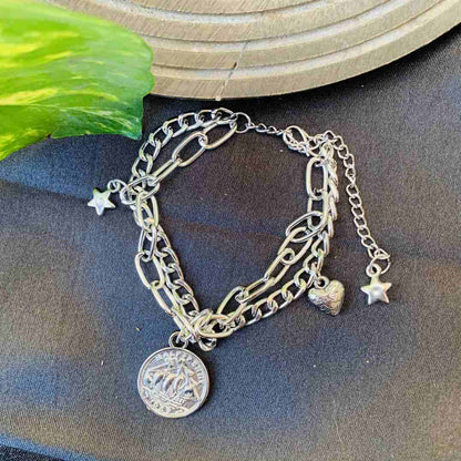 Larq Jewels Multi Coin Chain Trendy latest Bracelet