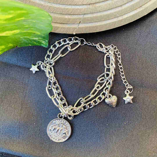 Larq Jewels Multi Coin Chain Trendy latest Bracelet