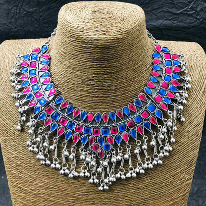 Larq Jewels Handcrafted Meenakari Enamel Choker Necklace