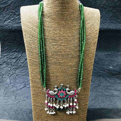 LARQ JEWELS GERMAN SILVER TRADITIONAL ELEPHANT NECKLACE