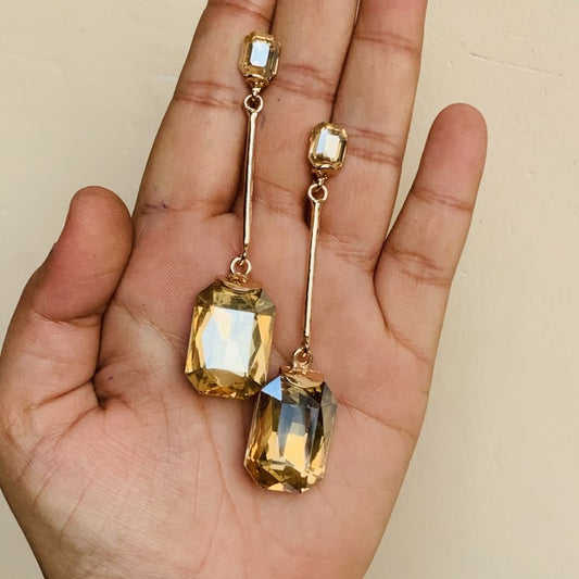 Party Wear Drop Golden Earring
