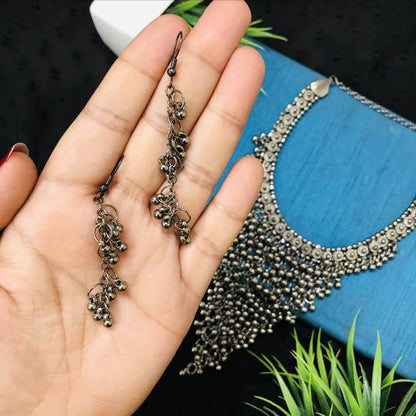 LARQ JEWELS Traditional German Silver Alloy Ghungroo Necklace