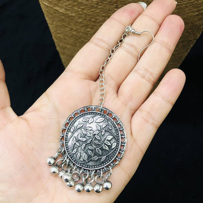 LARQ JEWELS Oxidised Silver Afghani Necklace Set