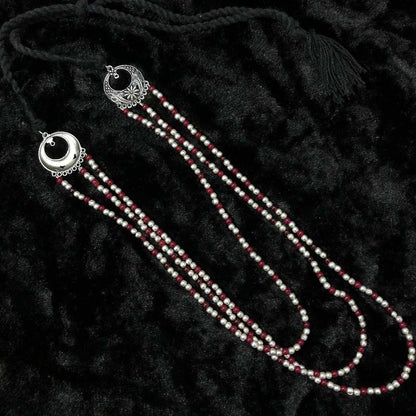 LARQ JEWELS South Indian Style Onyx Pearl Beads Necklace