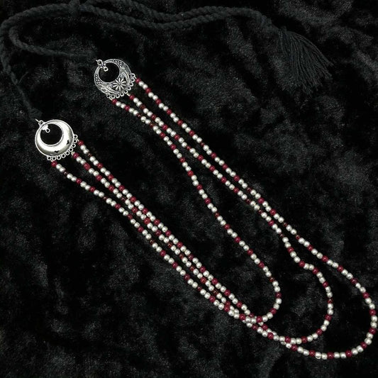 LARQ JEWELS South Indian Style Onyx Pearl Beads Necklace