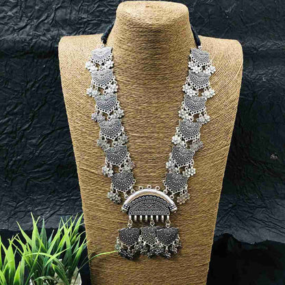 LARQ JEWELS Antique German Silver Plated Tribal  Necklace