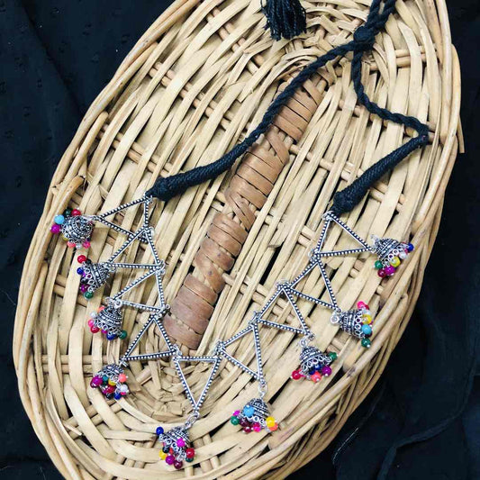 LARQ JEWELS German Silver Boho Designer Multi Choker