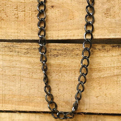 LARQ JEWELS Gun Metal Tone Plain Chain Necklace