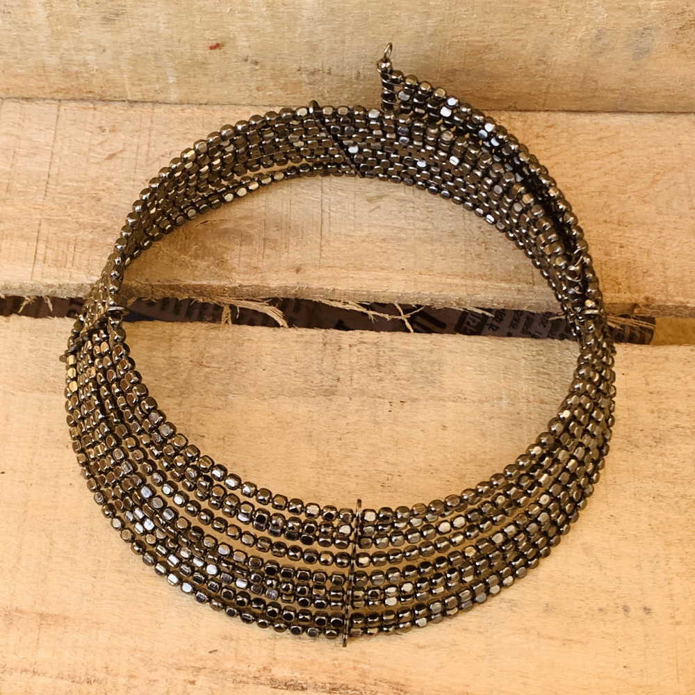 LARQ JEWELS Quirky Stylish Silver Tone Beads Choker Necklace