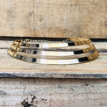 LARQ JEWELS Gold Tone Metallic Non-Precious Metal Choker